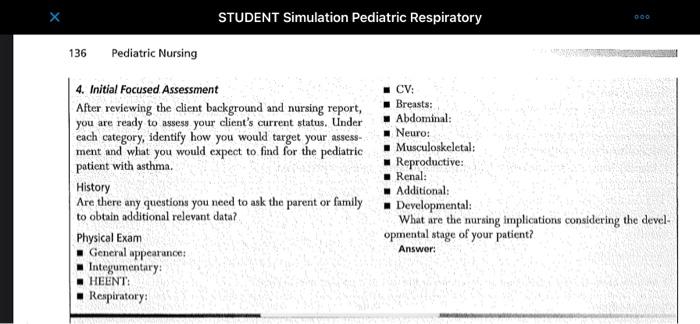 Student Simulation Pediatric Respiratory 000 6 Treatment Identify Drugs That Are Used To Treat A Patient With Pediatric 3