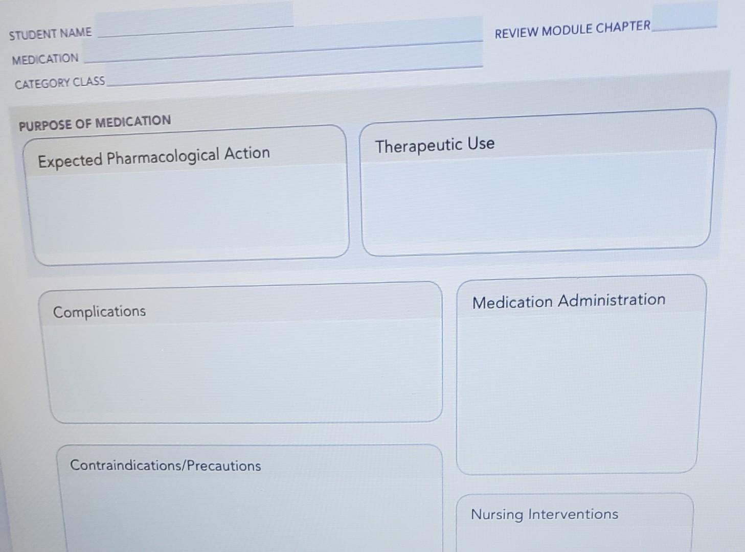 Warfarin Student Name Review Module Chapter Medication Category Class Purpose Of Medication Therapeutic Use Expected P 2