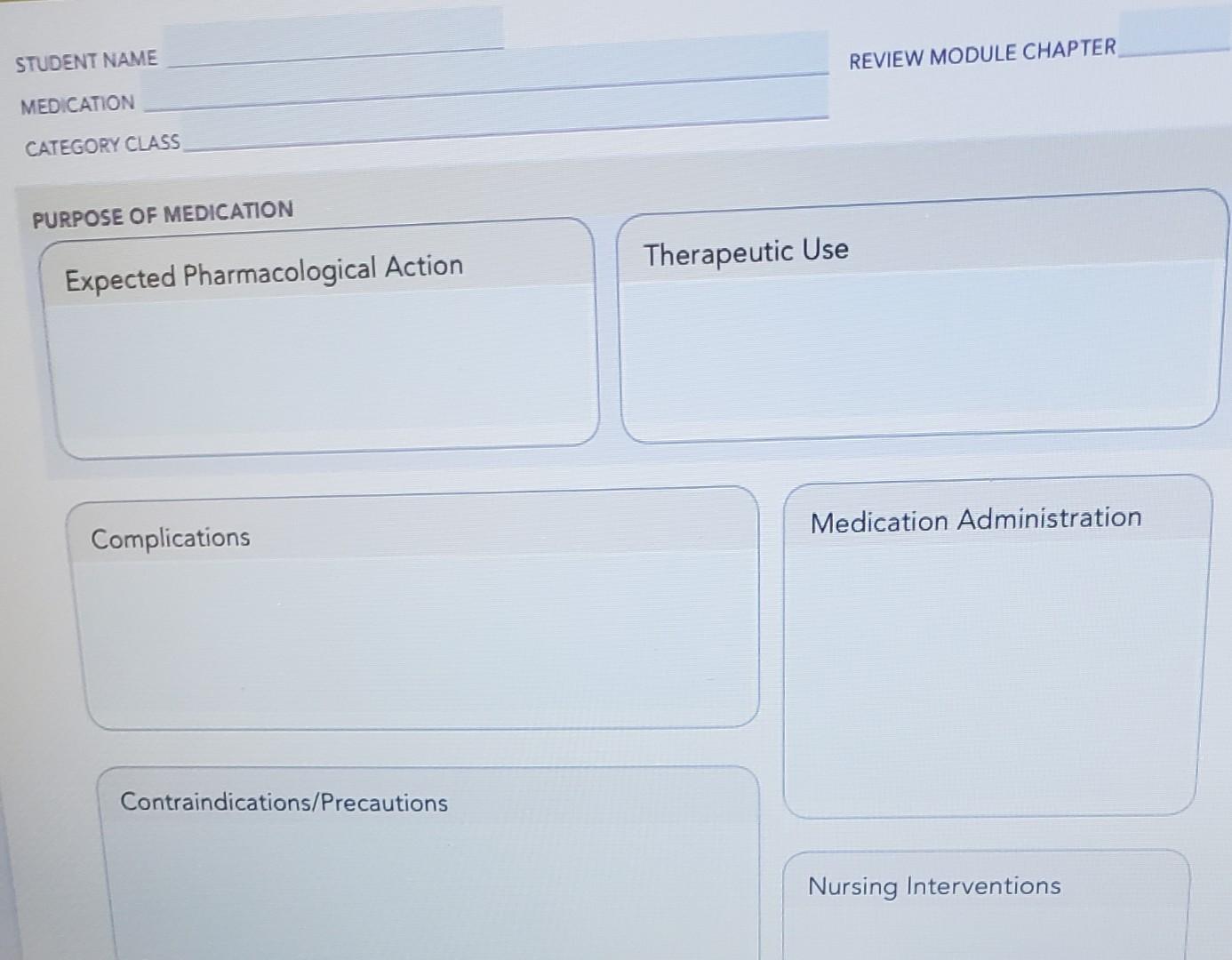 Warfarin Student Name Review Module Chapter Medication Category Class Purpose Of Medication Therapeutic Use Expected P 5