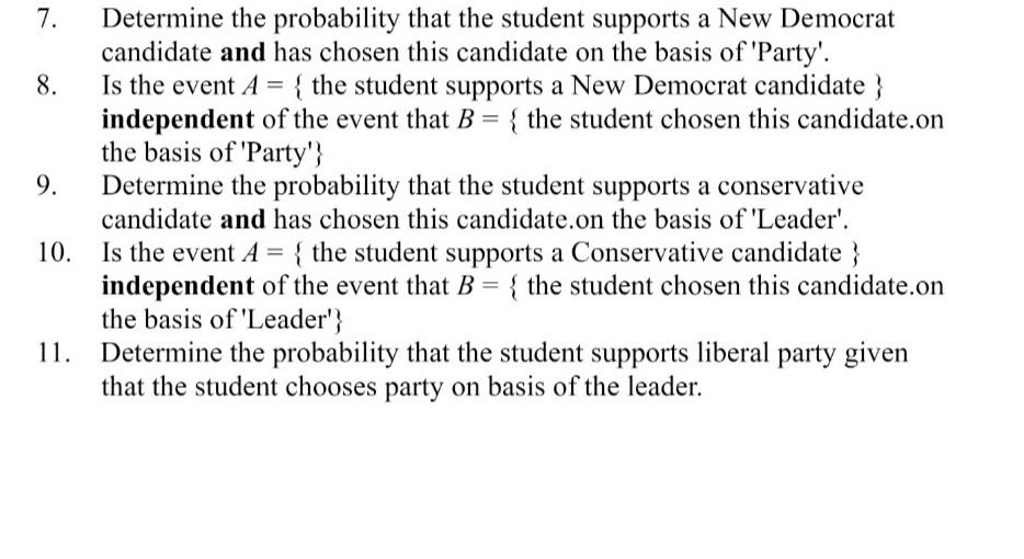 In A Recent Study N 2218 College Students Were Asked Which Political Party Liberal Conservative New Democrat Othe 2