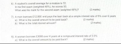 A Student S Overall Average For A Modo In 72 In His First Exam Weighind 40 He Scores 50 What Was His Mark For The Sec 1