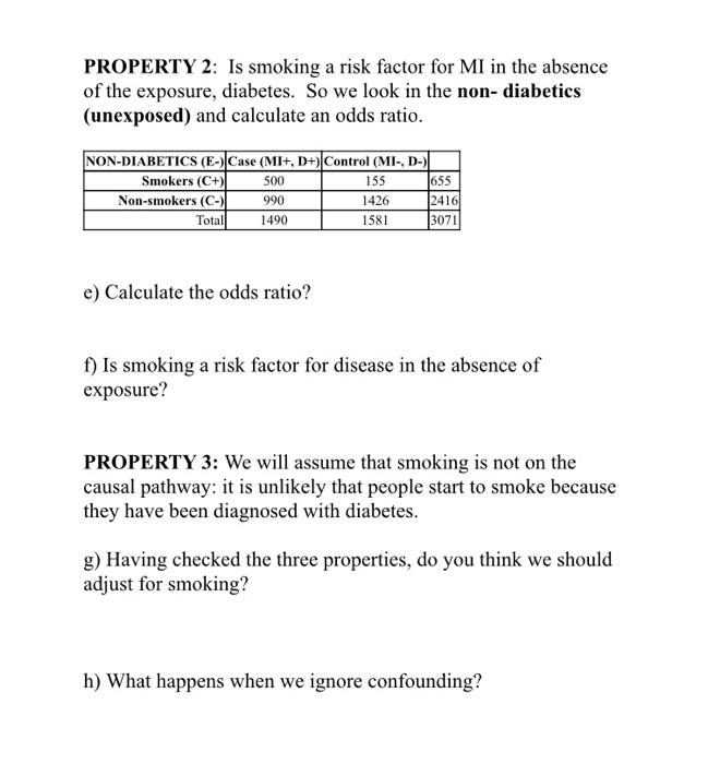Property 2 Is Smoking A Risk Factor For Mi In The Absence Of The Exposure Diabetes So We Look In The Non Diabetics 1