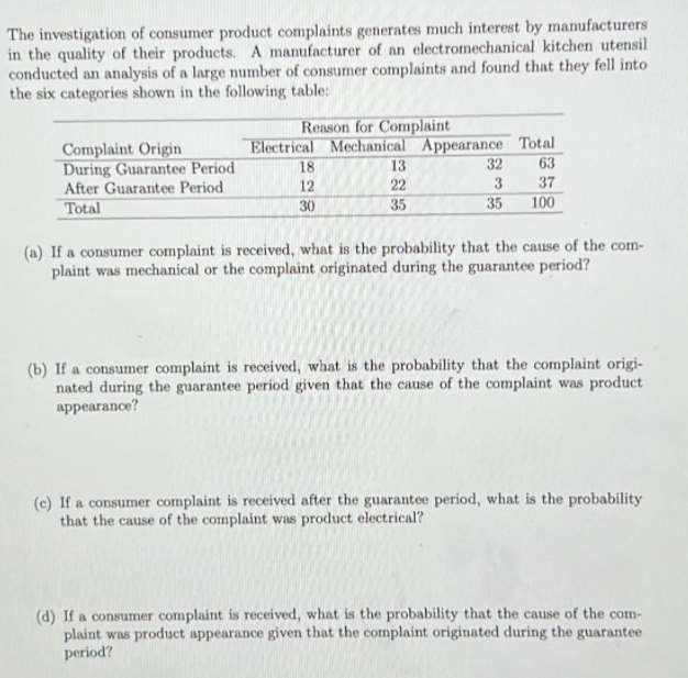The Investigation Of Consumer Product Complaints Generates Much Interest By Manufacturers In The Quality Of Their Produc 1
