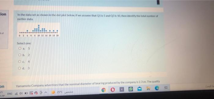 Lon In The Dataset As Swin The Hotelow If We 15 And Is 10 Then Identify The Total Number Outller Data 1418 Select One 1