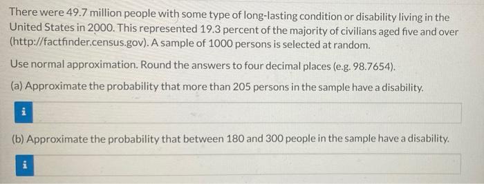 There Were 49 7 Million People With Some Type Of Long Lasting Condition Or Disability Living In The United States In 200 1