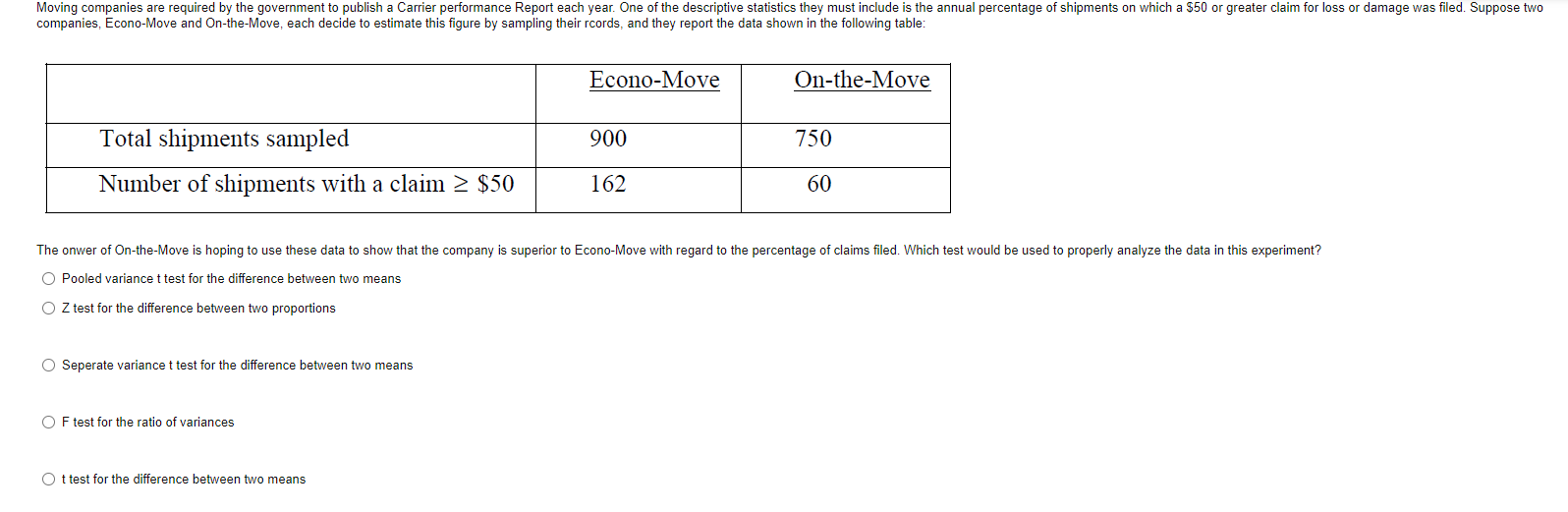 Moving Companies Are Required By The Government To Publish A Carrier Performance Report Each Year One Of The Descriptiv 1