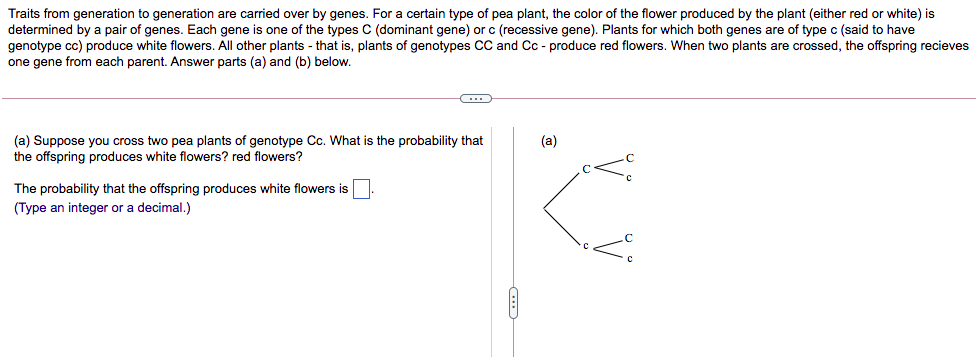 Traits From Generation To Generation Are Carried Over By Genes For A Certain Type Of Pea Plant The Color Of The Flower 1