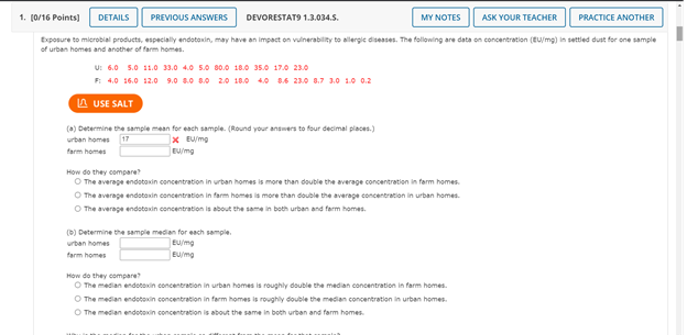 1 0 16 Points Details Previous Answers Devorestats 1 3 034 S My Notes Ask Your Teacher Practice Another Exposure To 1