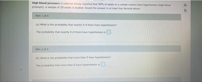 High Blood Pressurer A National Survey Reported That 30 Of Adults In A Certain Country Have Hypertension Chigh Blood Pr 1