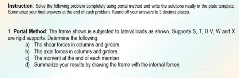 Topic Approximate Analysis Of Indeterminate Frames Sn 25 Full Solution A Kn 42 B Kn 45 C Kn 15 D M 3 60 E M 1