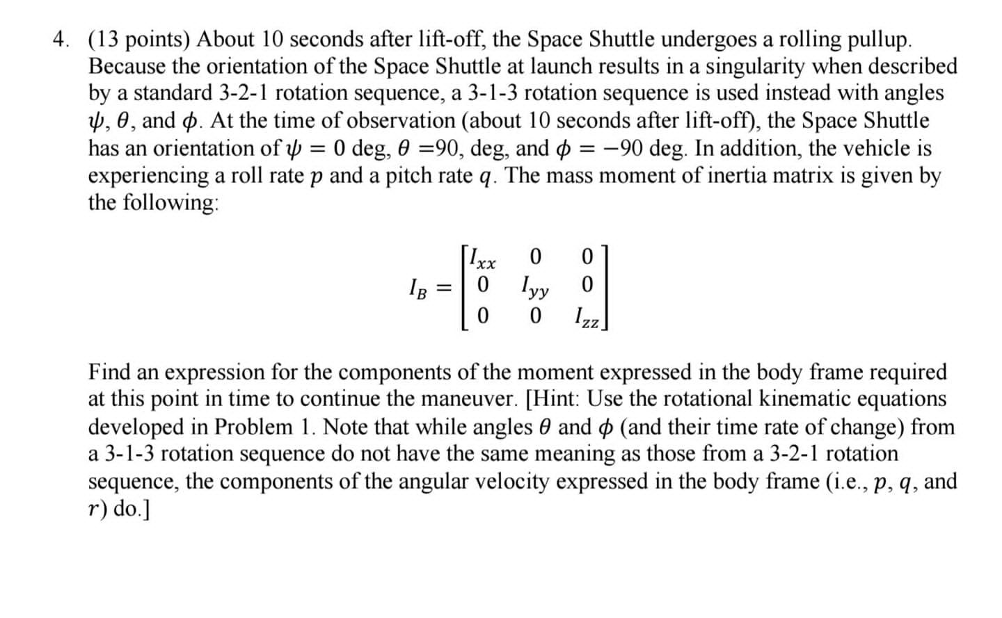 4 13 Points About 10 Seconds After Lift Off The Space Shuttle Undergoes A Rolling Pullup Because The Orientation Of 1