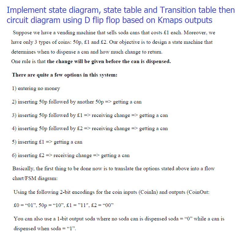 Implement State Diagram State Table And Transition Table Then Circuit Diagram Using D Flip Flop Based On Kmaps Outputs 1