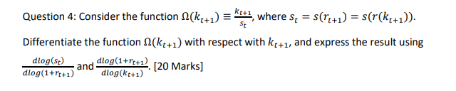 St Question 4 Consider The Function N Kt 2 Ket Where Su S It S R Kt 2 Differentiate The Function N Kt 1