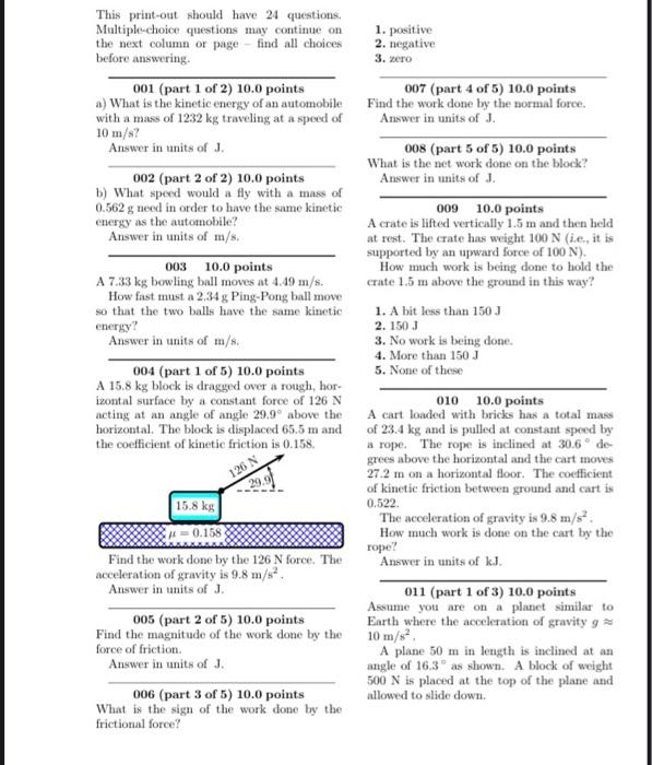 This Print Out Should Have 24 Questions Multiple Choice Questions May Continue On The Next Column Or Page Find All Ch 1
