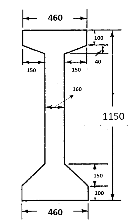 1 The Given Section Below Is To Be Designed For Tendons With Constant Eccentricity The Beam Is Simply Supported With A 1