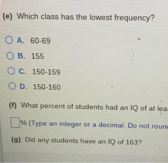 Os Of 7th Grade Students The Following Frequency Histogram Represents The Iq Scores Of A Random Sample Of Seventh Grade 4