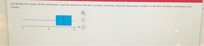 A Identity The Shape Of The Distribution And B Determine The Five Number Summary Assume That Each Number In The Fiv 1