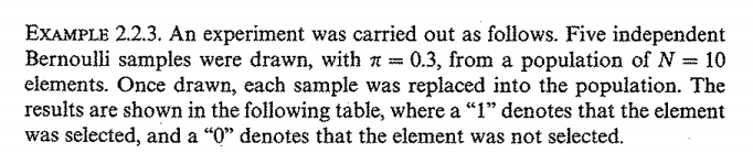 Example 2 2 3 An Experiment Was Carried Out As Follows Five Independent Bernoulli Samples Were Drawn With 7 0 3 Fr 1