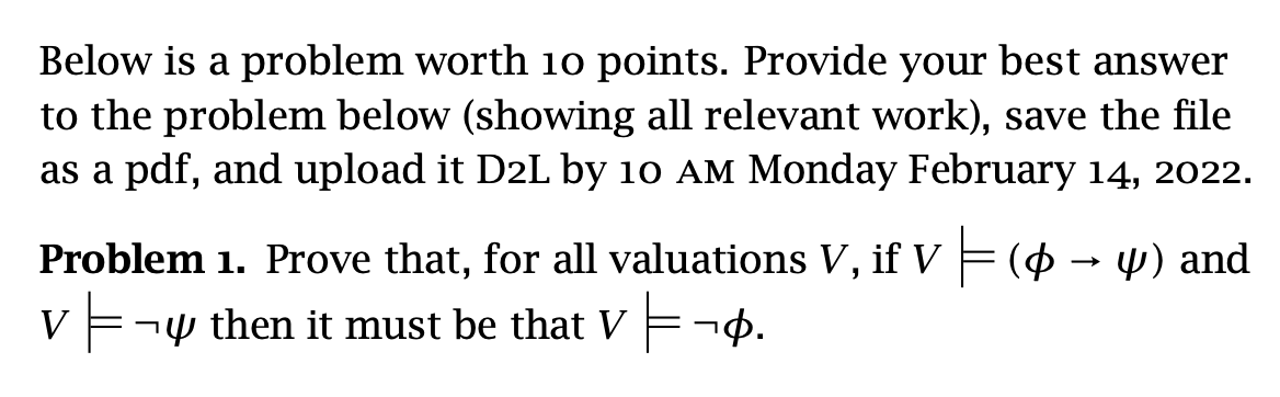 Below Is A Problem Worth 10 Points Provide Your Best Answer To The Problem Below Showing All Relevant Work Save The 1