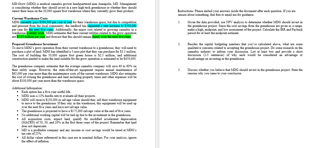 Instructions Please Embed Your Answers Inside The Document After Each Question If You Are Unsure About Something Feel 1