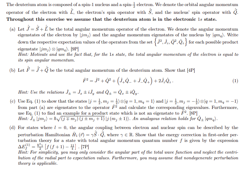Quantum Mechanics I Need The Solution For Point D Use The Hint And The Result From The Previous Points If Necessar 1