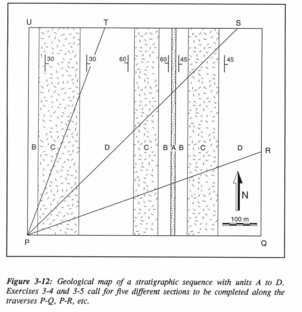 4 Strike Dip And Map Notation Exercise 3 5 You Can Use Any Color You Would Like To Draw This Route Exercise 3 5 As 2