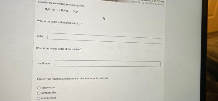 U Books Consider The Elementary Action Equation H 0 W 1 06 What Is The Order With Respect To H 0 7 Order What Is Th 1
