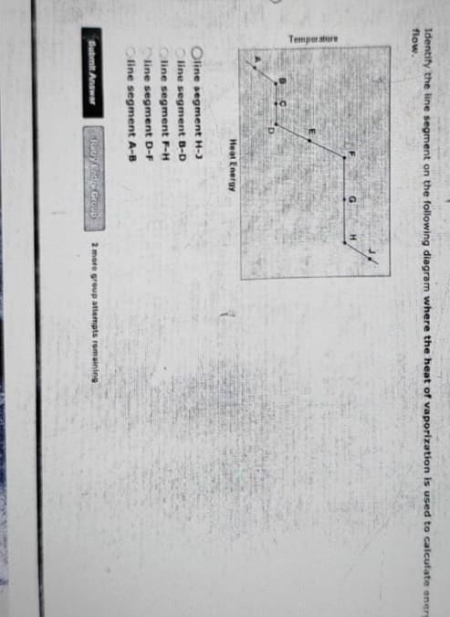 Identify The Line Segment On The Following Diagram Where The Heat Of Vaporization Is Used To Calculate Ener Flow Tempore 1