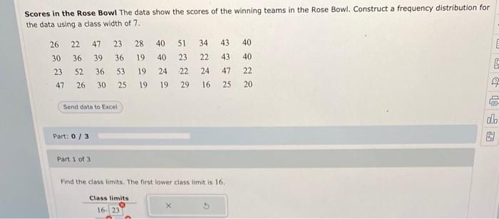 Scores In The Rose Bowl The Data Show The Scores Of The Winning Teams In The Rose Bowl Construct A Frequency Distributi 1