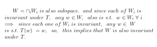 Is The Collection Of Subspaces Of A Vector Space V Which Are Invariant 