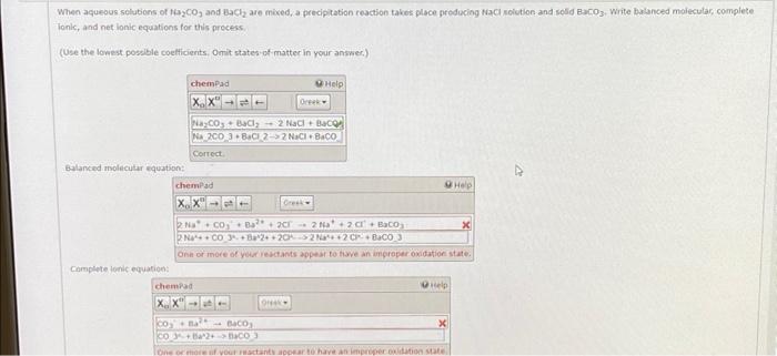 When Aqueous Solutions Of 2009 And Bach Are Miced A Precipitation Reaction Takes Place Producing Naci Rolution And Soli 1