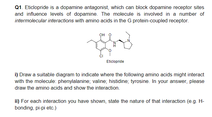 Q1 Eticlopride Is A Dopamine Antagonist Which Can Block Dopamine Receptor Sites And Influence Levels Of Dopamine The 1