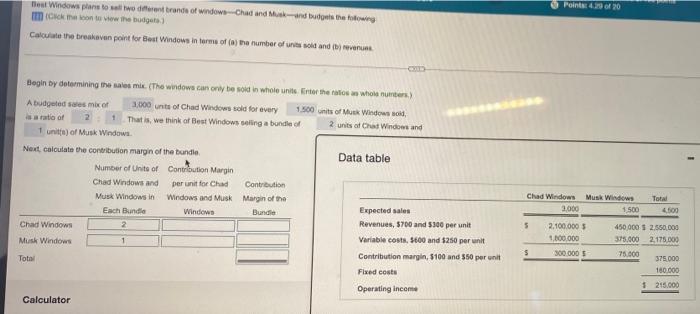 Points Of 20 Be Windows Plans To All Two Different Brands Of Windows Chat And And Betong Con To The Budgets Calculate 1