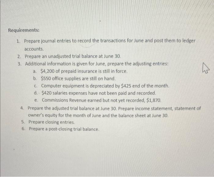 Practice Exercises Chapter 4 Complete The Accounting Cycle Gordon Established Oasis Vacation His New Travel Agency On 2