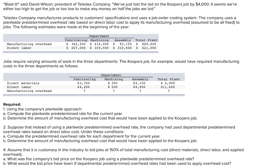 Blast It Said David Wilson President Of Teledex Company We Ve Just Lost The Bid On The Koopers Job By 4 000 It S 1
