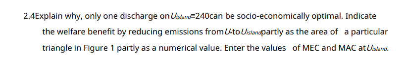 2 4explain Why Only One Discharge On Uisland 240can Be Socio Economically Optimal Indicate The Welfare Benefit By Redu 1