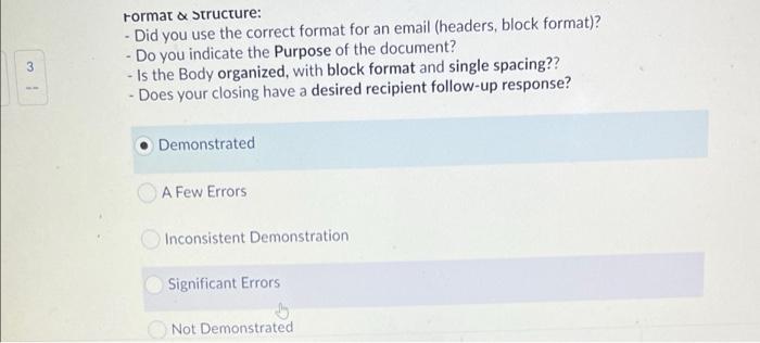 Formar Structure Did You Use The Correct Format For An Email Headers Block Format Do You Indicate The Purpose 1