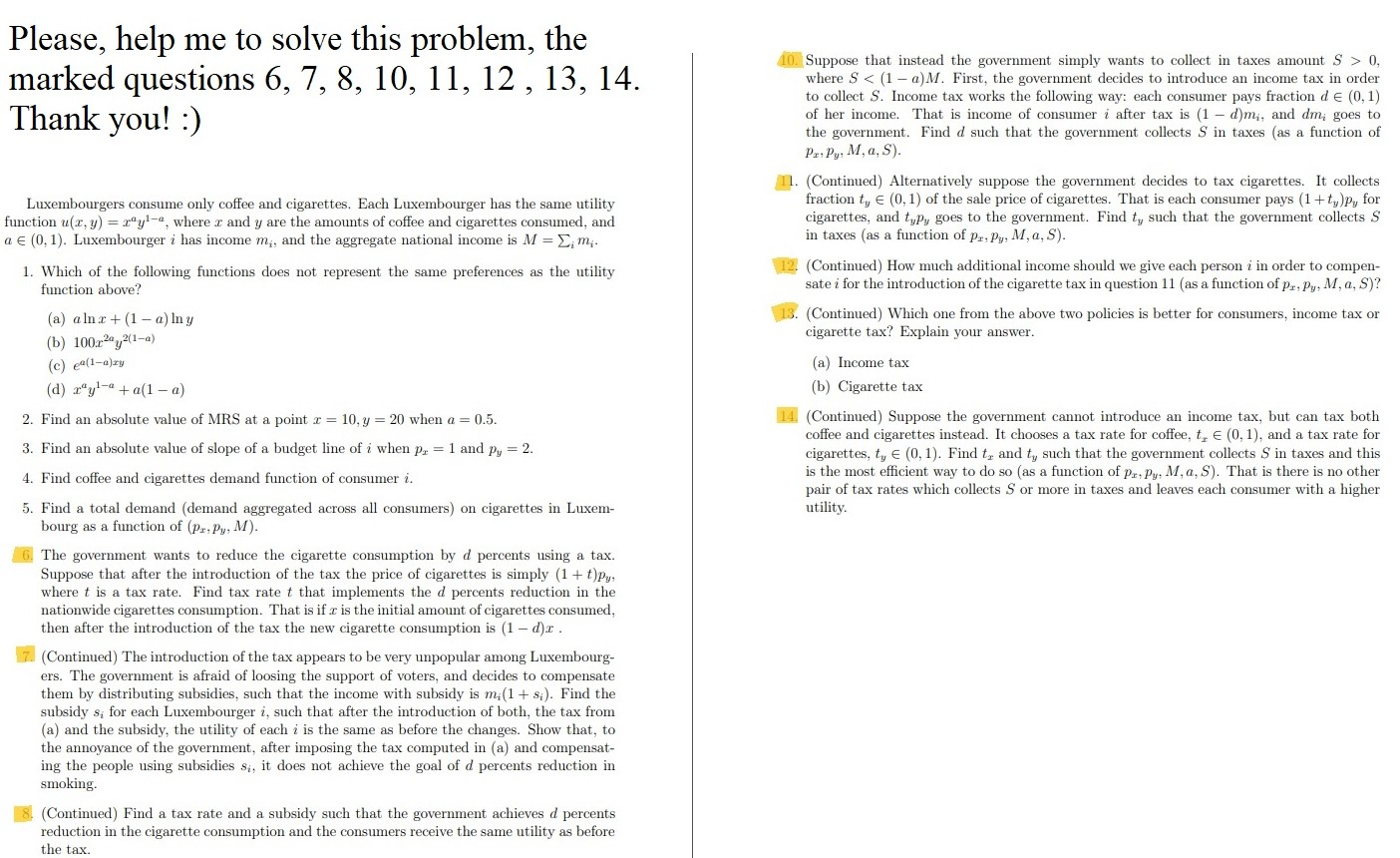 Please Help Me To Solve This Problem The Marked Questions 6 7 8 10 11 12 13 14 Thank You Luxembourgers Con 1
