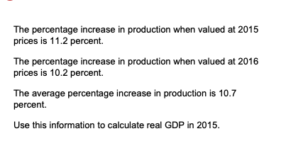 The Percentage Increase In Production When Valued At 2015 Prices Is 11 2 Percent The Percentage Increase In Production W 1
