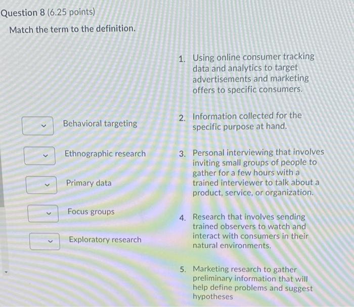 Question 6 6 25 Points Match The Examples With The Most Appropriate Product And Service Classifications 1 Gucci Desi 3