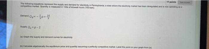 17 Points The Totowing Custom Represent The Upon And Demand For Decay N Pernyvori Astoto Where The Electricity Market H 1