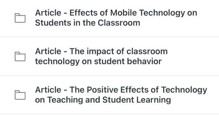 Article Effects Of Mobile Technology On Students In The Classroom Article The Impact Of Classroom Technology On Stud 1