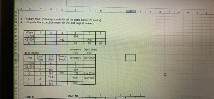 9 G H L M N 0 136 B D E Material Requirements Planning Concepts 3 Mrp Calculations 4 6 7 8 9 1 Given The Following Paren 2