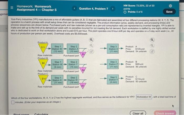 Homework Homework Assignment 4 Chapter 5 Question 4 Problem 7 Hw Score 73 33 22 Of 30 Points O Points 0 Of Sa 1