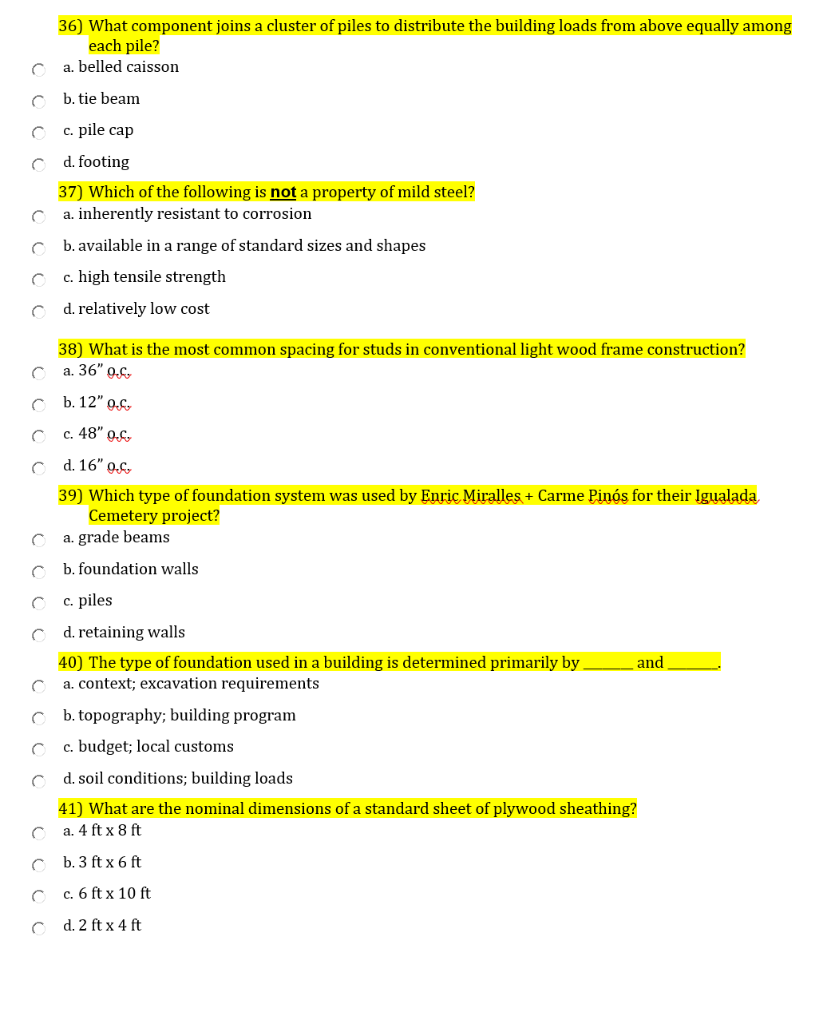 36 What Component Joins A Cluster Of Piles To Distribute The Building Loads From Above Equally Among Each Pile A Bell 1