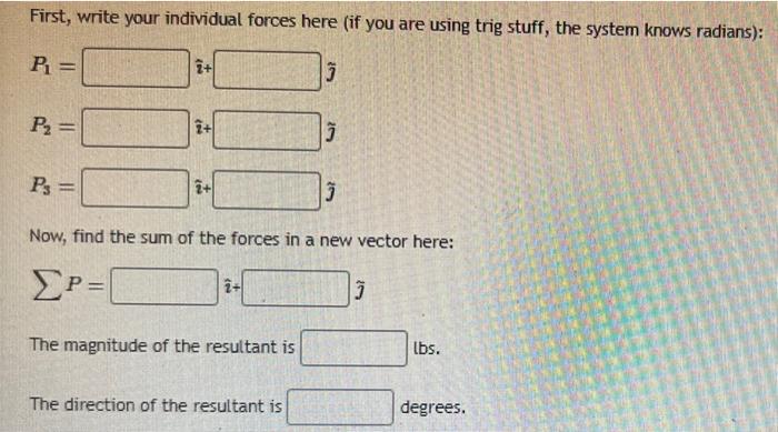 Consider The Three Forces Pulling On A Point Particle Find The Resulting Force And Its Magnitude Of P 15 Tbs P 37 2