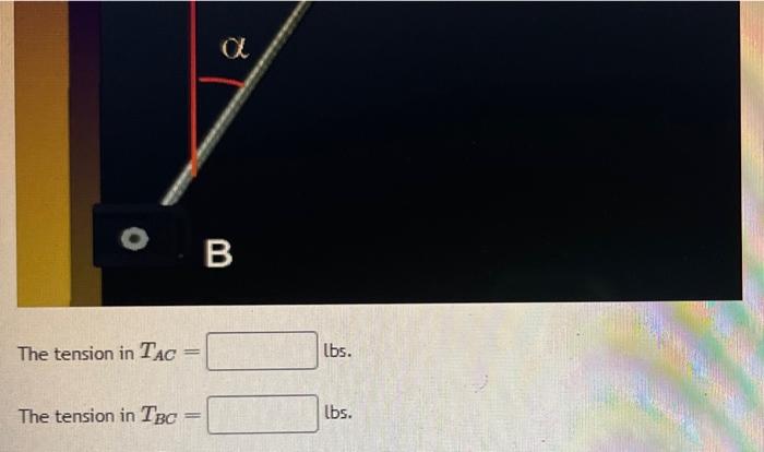 Tension Is Added To Two Cables Which Have Been Tied Together At A Point C If The Force Of P 7 3 Lbs And A 35 Then 2