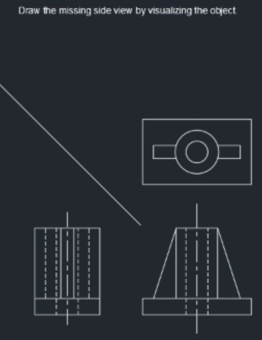 Draw The Missing Side View By Visualizing The Object Co 1