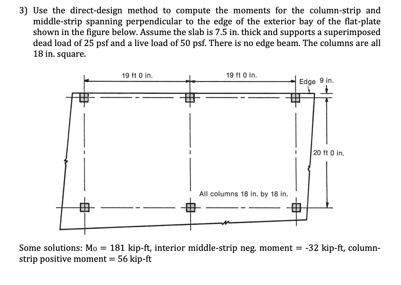 Calculate The Required Amount Of Reinforcement For The Calculated Middle Strip Positive Moment And Show The Placement Of 1