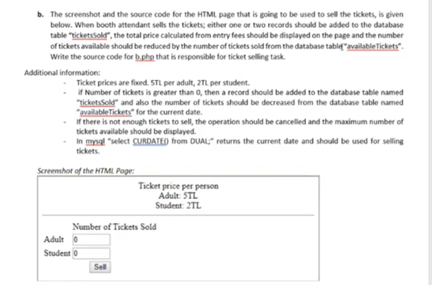 B The Screenshot And The Source Code For The Html Page That Is Going To Be Used To Sell The Tickets Is Given Below Wh 1